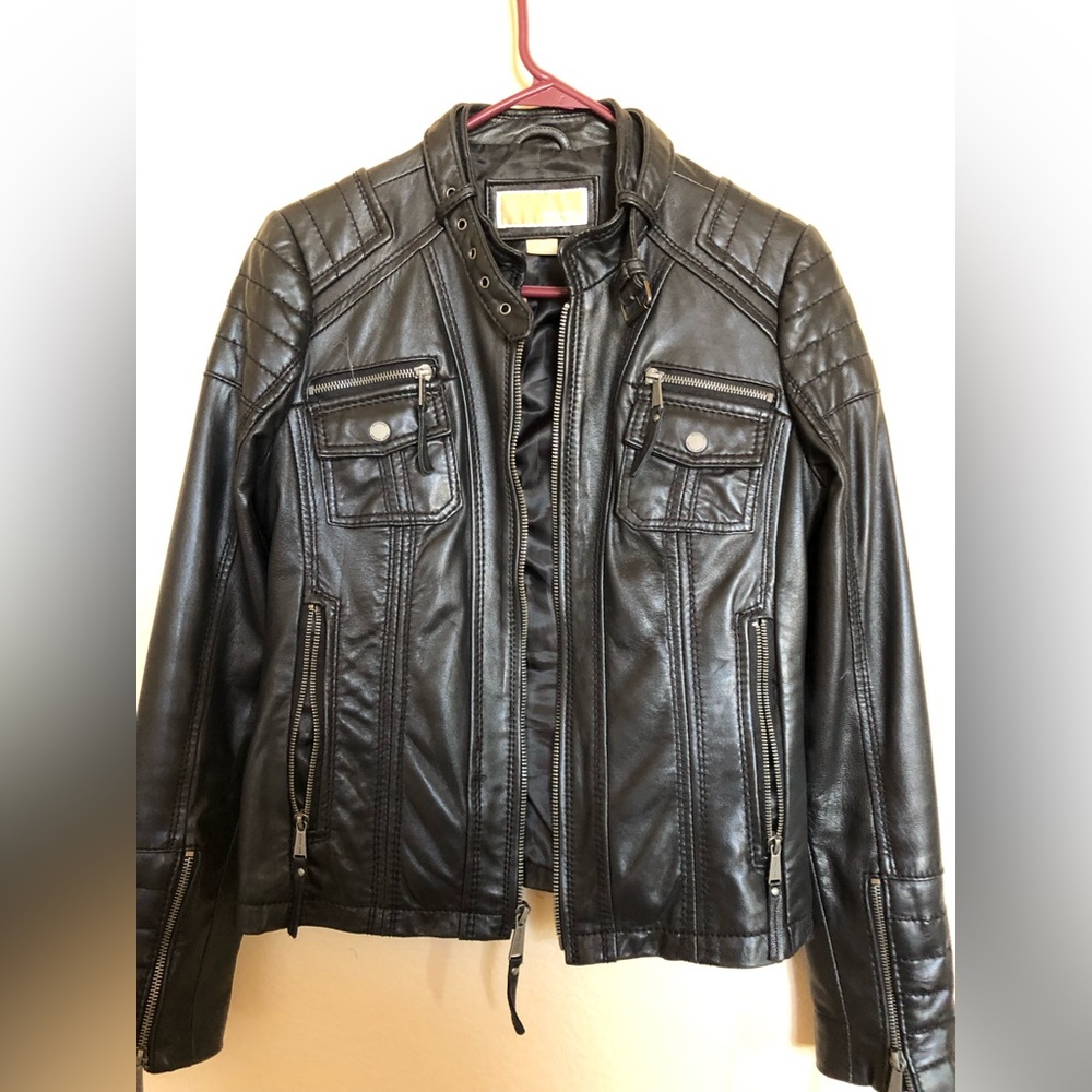 Michael Kors Black Leather Jacket - Small